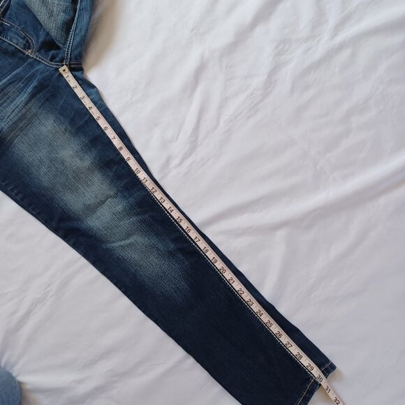 Twentyone Black Rue 21 Blue Jeans Straight Leg Dark Wash Embellished Size 9/10 - Picture 16 of 16